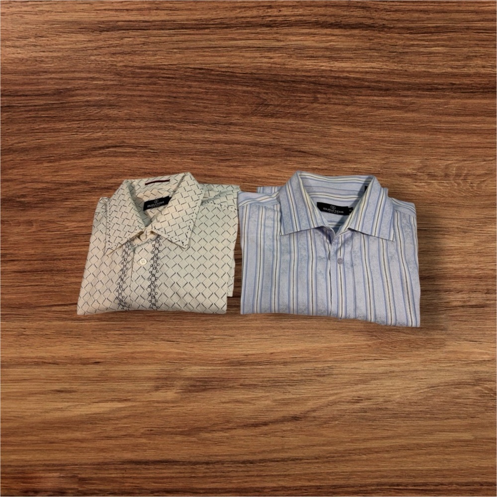 Bugatchi Uomo Shirt Lot of 2 Mens XL Classic Fit Long Sleeve Button Front Dress